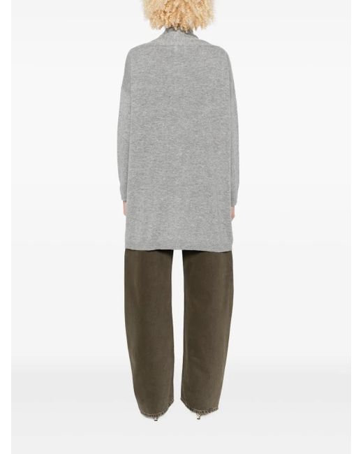 Allude Gray Offener Cardigan Mit Aufgesetzten Taschen