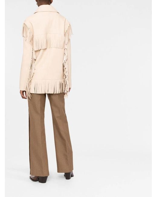 Stella McCartney Natural Fringe-detail Zip-up Jacket