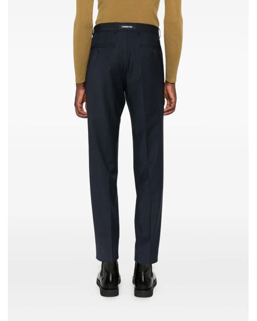Karl Lagerfeld Blue Pinstripe-Pattern Trousers for men