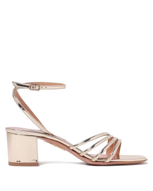 Aquazzura Natural 50Mm Latour Block-Heel Sandals