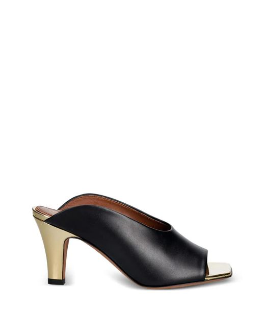 Pollini Black Sandales Archive Collection En Cuir
