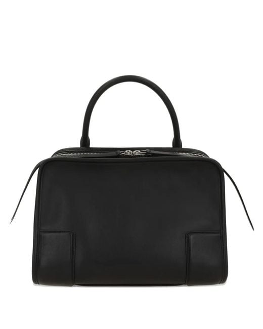 Loewe Black Amazona Smooth Leather Tote Bag