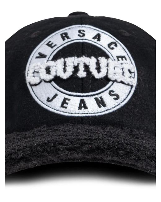 Versace Jeans Couture Black Logo-Patch Hat