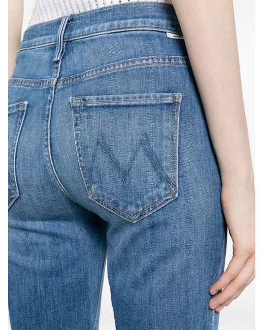 Mother Blue Dazzler Log-tag Tapered Jeans