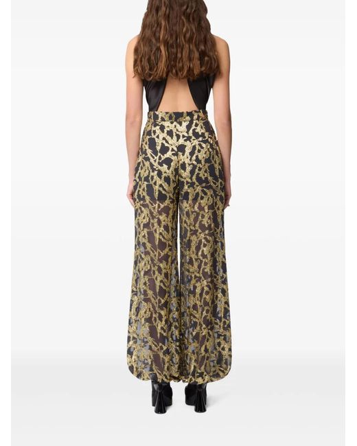 Nina Ricci Black Printed Plazzo Pants