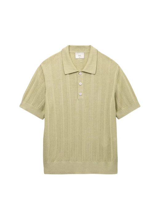 CHE Green Ribbed-Knit Short-Sleeve Polo Shirt for men