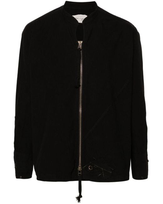 Greg Lauren Black Zip-up Cotton Shirt Jacket for men