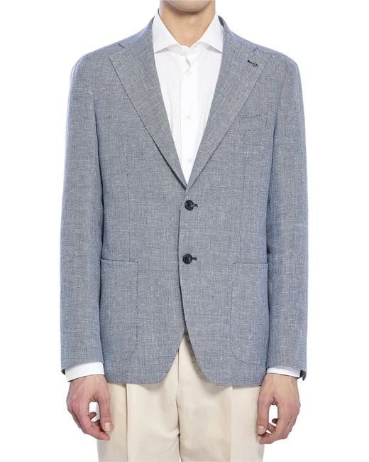 Chaqueta Con Dos Botones Tagliatore de hombre de color Blue