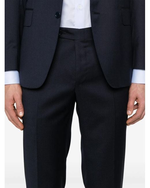 Canali Blue Patterned-Jacquard Suit for men