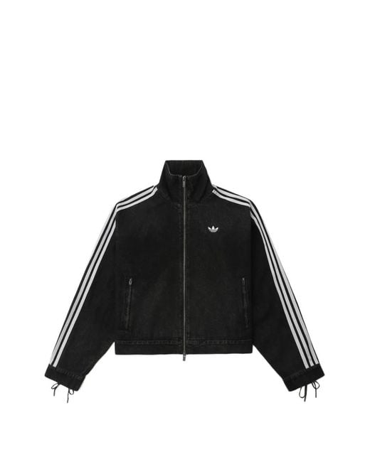Adidas Black Zip-Up Denim Jacket