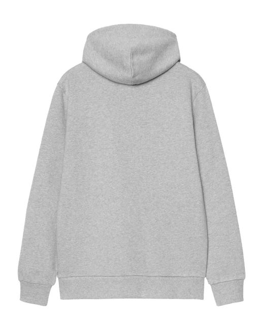 Carhartt Gray Script Embroidery-Logo Hoodie for men