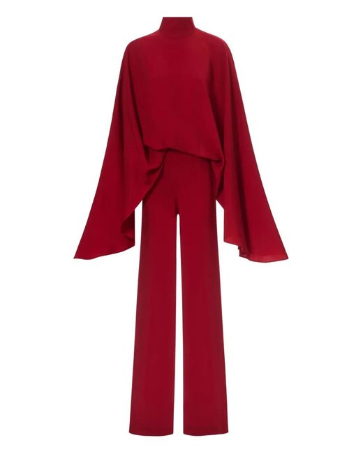 Taller Marmo Red Eolia Cape Jumpsuit