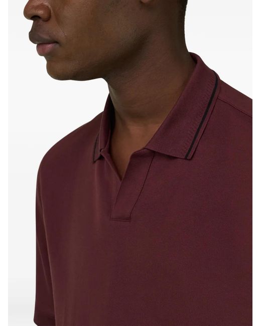 Boggi Red High-Performance Piqué Polo Shirt With S-Cafè Yarn for men
