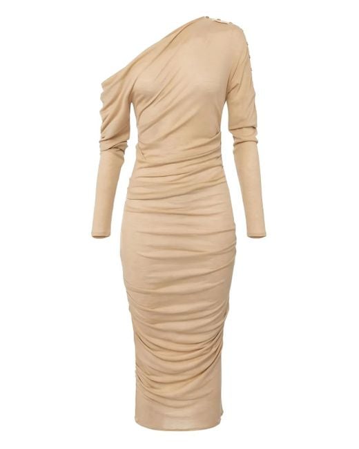 Elisabetta Franchi Natural Asymmetrisches Midikleid