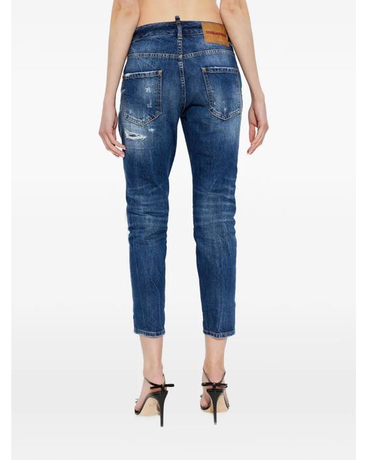DSquared² Blue Teddy Ripped Jeans