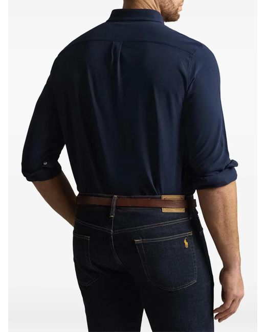 Polo Ralph Lauren Blue Embroidered Featherweight Mesh Shirt for men