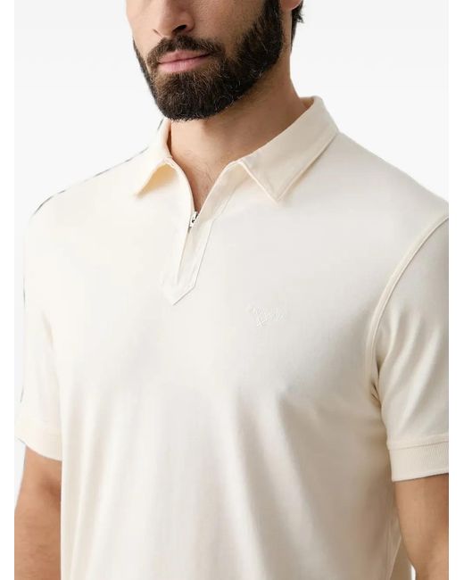 Barbour White Crakehall Zip-Fastening Cotton Polo Shirt for men