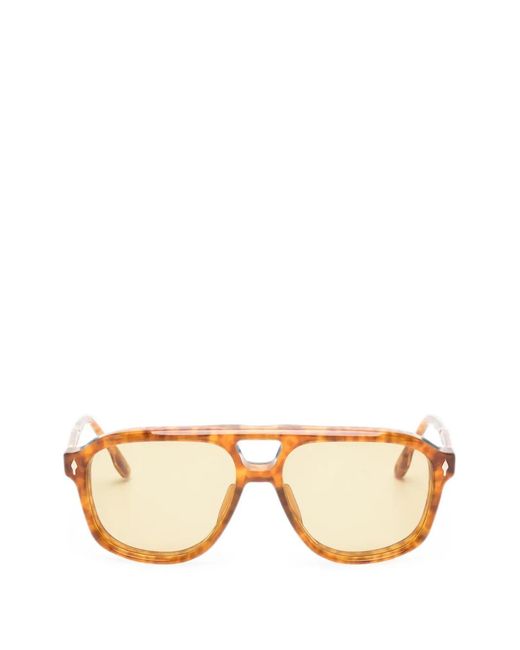Jacques Marie Mage Natural Tortoiseshell-Effect Pilot Sunglasses