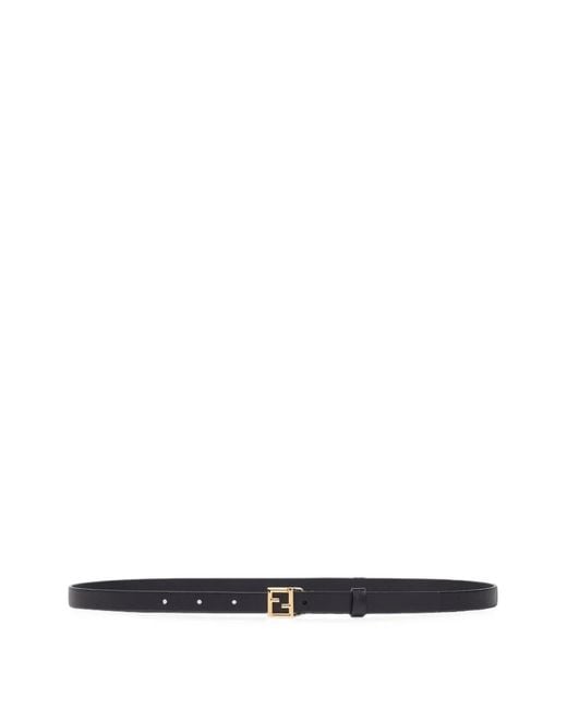 Fendi White Ff Logo Leather Belt