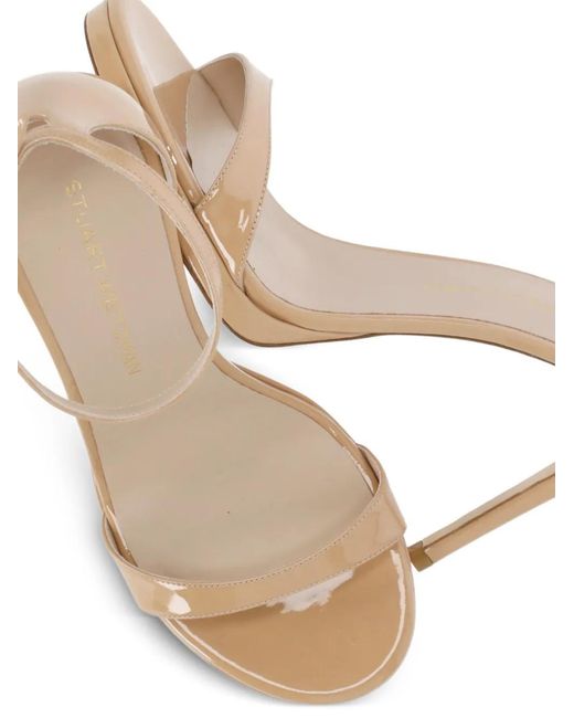 Stuart Weitzman Metallic Nudist Platform Strap Sandals