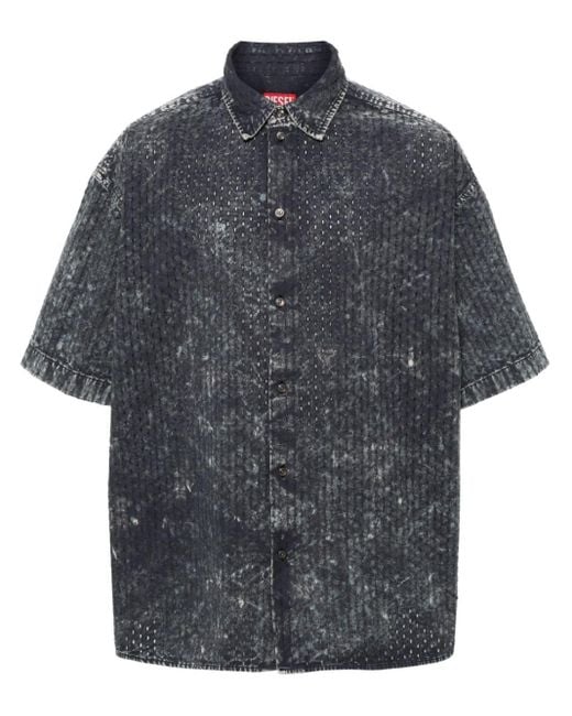 Camicia S-Lazer dal design traforato di DIESEL in Gray da Uomo
