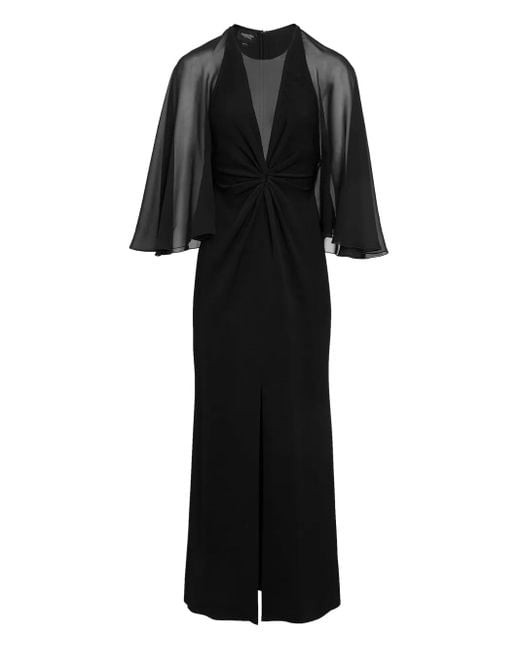 Vestido midi con mangas drapeadas Giambattista Valli de color Black