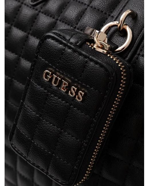Guess Black Quilted Tote Bag