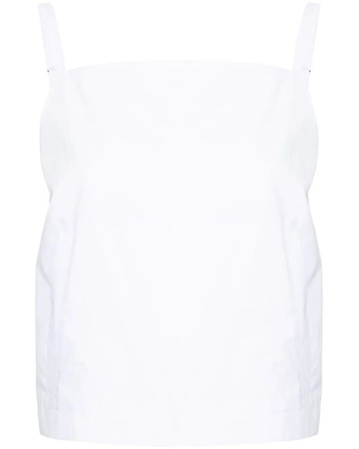 Sportmax White Sleeveless Cotton Top