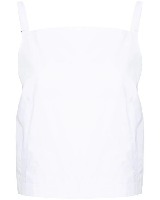 Sportmax White Sleeveless Cotton Top