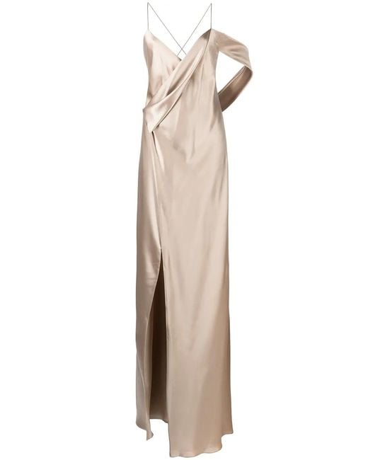 Michelle Mason Multicolor Silk Cowl Back Gown