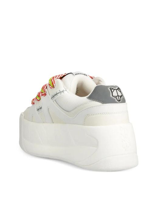 Naked Wolfe White Slider Platform Sneakers