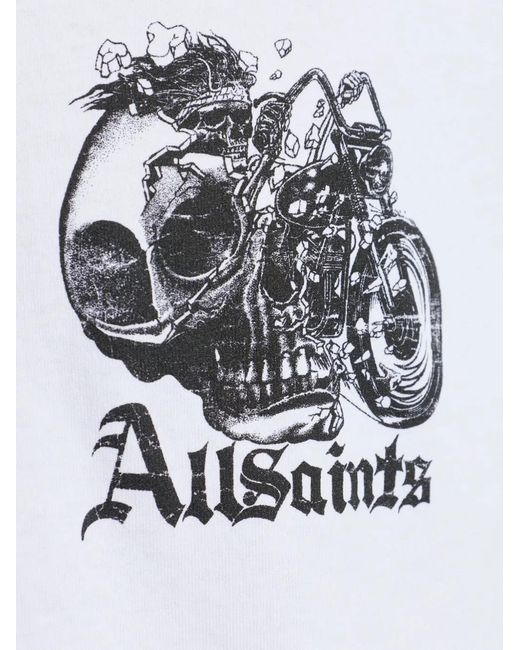 AllSaints White Graphic-Print T-Shirt for men