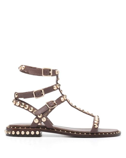 Ash Brown Play Leather Sandals