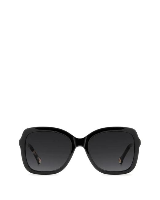 Carolina Herrera Black Oversized-Frame Sunglasses