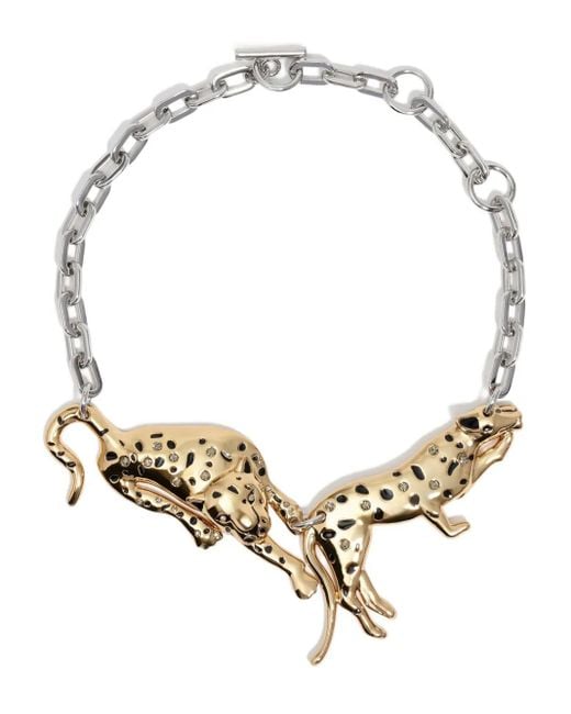 Bimba Y Lola Metallic Cheetah-Pendant Necklace