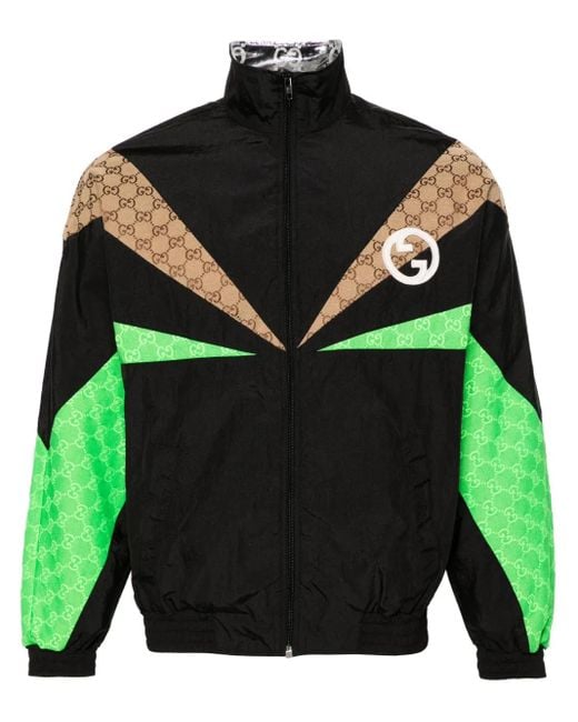 Gucci Gg Canvas Bomberjack Met Vlakken in het Green