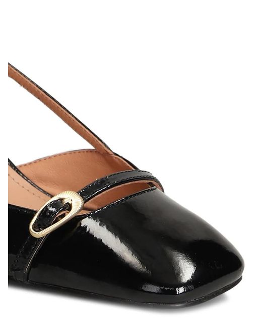 Bibi Lou Black Patty Patent-Finish Slingback Pumps