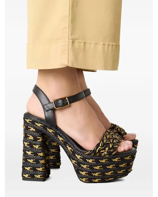 Castaner Black Anne Woven Platform Sandals
