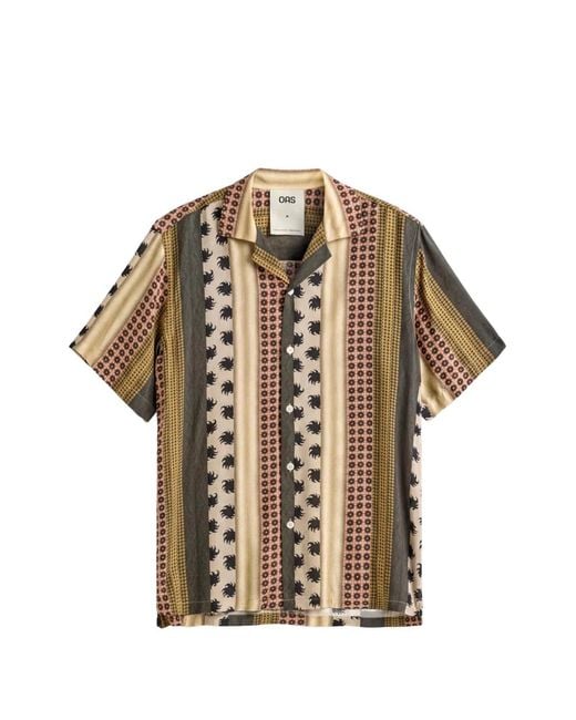 Oas Natural Rocco Patchwork Striped Shirt for men