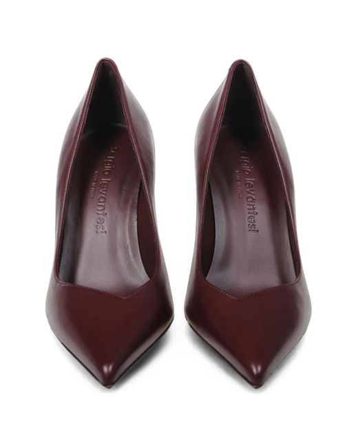 Sergio Levantesi Purple Divina Pointed-Toe Leather Pumps