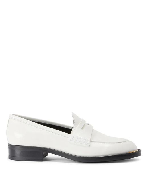 Giuseppe Zanotti White Faridha Leather Loafers