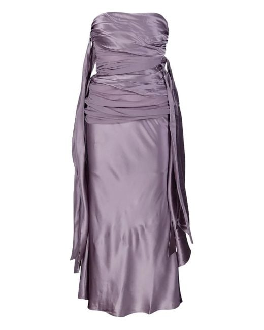 Abito Midi Con Drappeggio di Christopher Esber in Purple