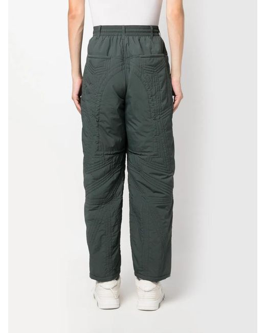 Y-3 Gray Quilted Drawstring-Waist Trousers for men
