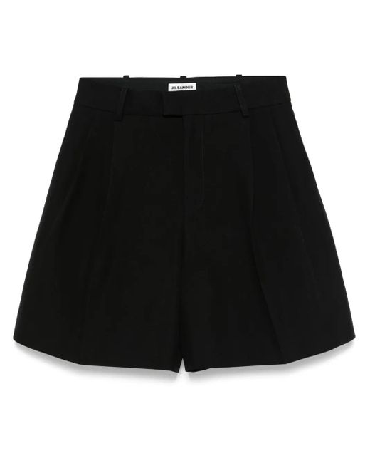 Jil Sander Black Double Cotton Shorts