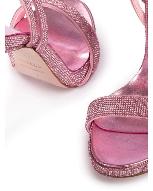 Le Silla Pink Gwen Sandalen mit Kristallen 120mm