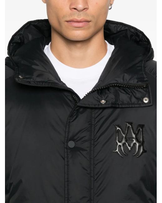 Amiri Black Logo-Patch Hooded Jacket for men