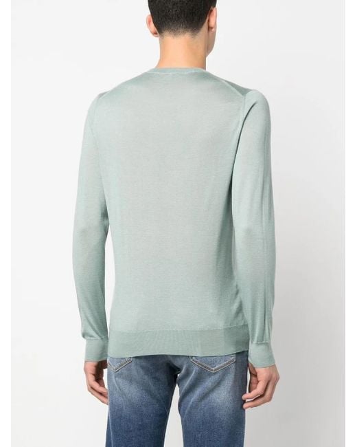 Fedeli Blue Crew Neck Jumper for men