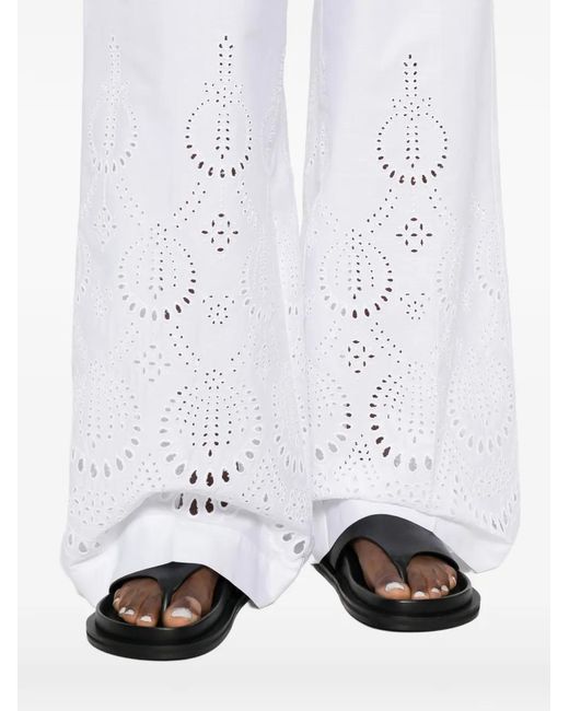 Pantalones Con Cordones Y Ojales P.A.R.O.S.H. de color White
