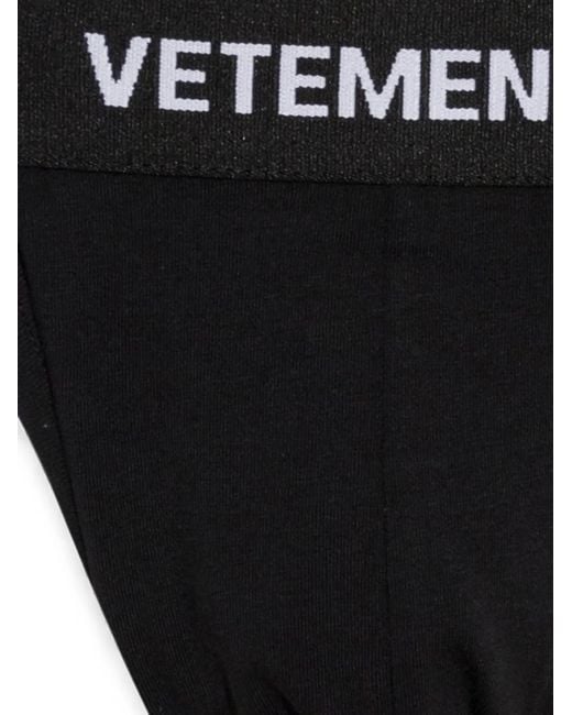 Vetements Black Logo-Waistband Jockstraps for men