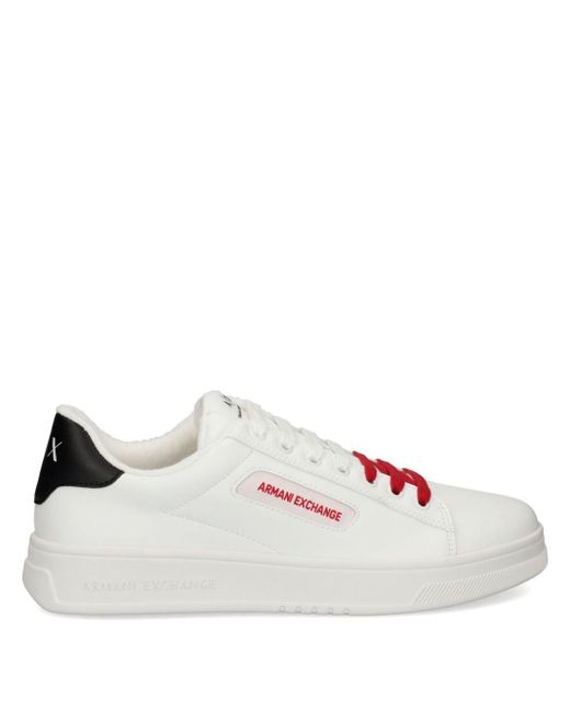 Armani Exchange White Double-coloured Laces Sneakers for men